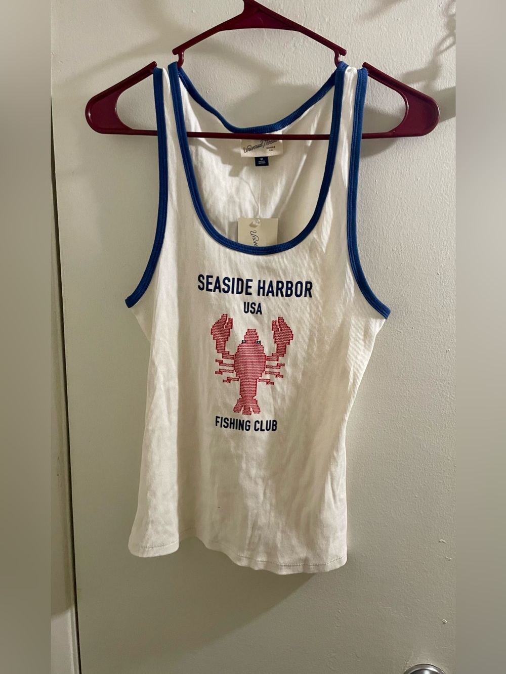 NWT Universal Thread Seaside Harbor Lobster Fishing Club Ringer Tank Top M